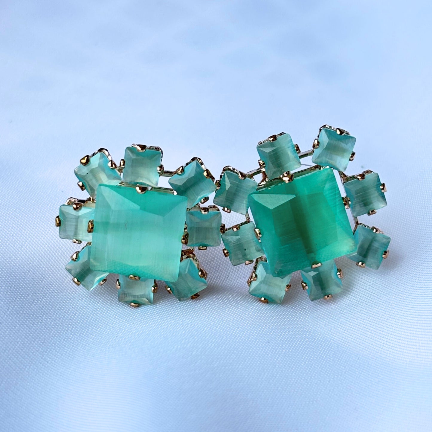 Crystal Bloom Green Studs