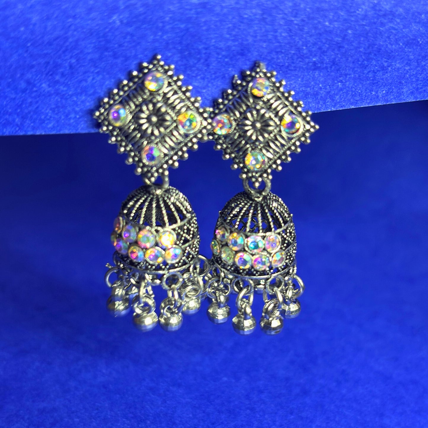 Oxidized Silver Plated Jhumka Earrings for Women & Girls