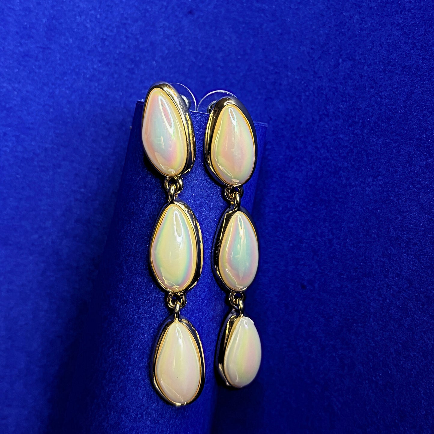 Gold Plated Triple Drop Earrings for Women & Girls