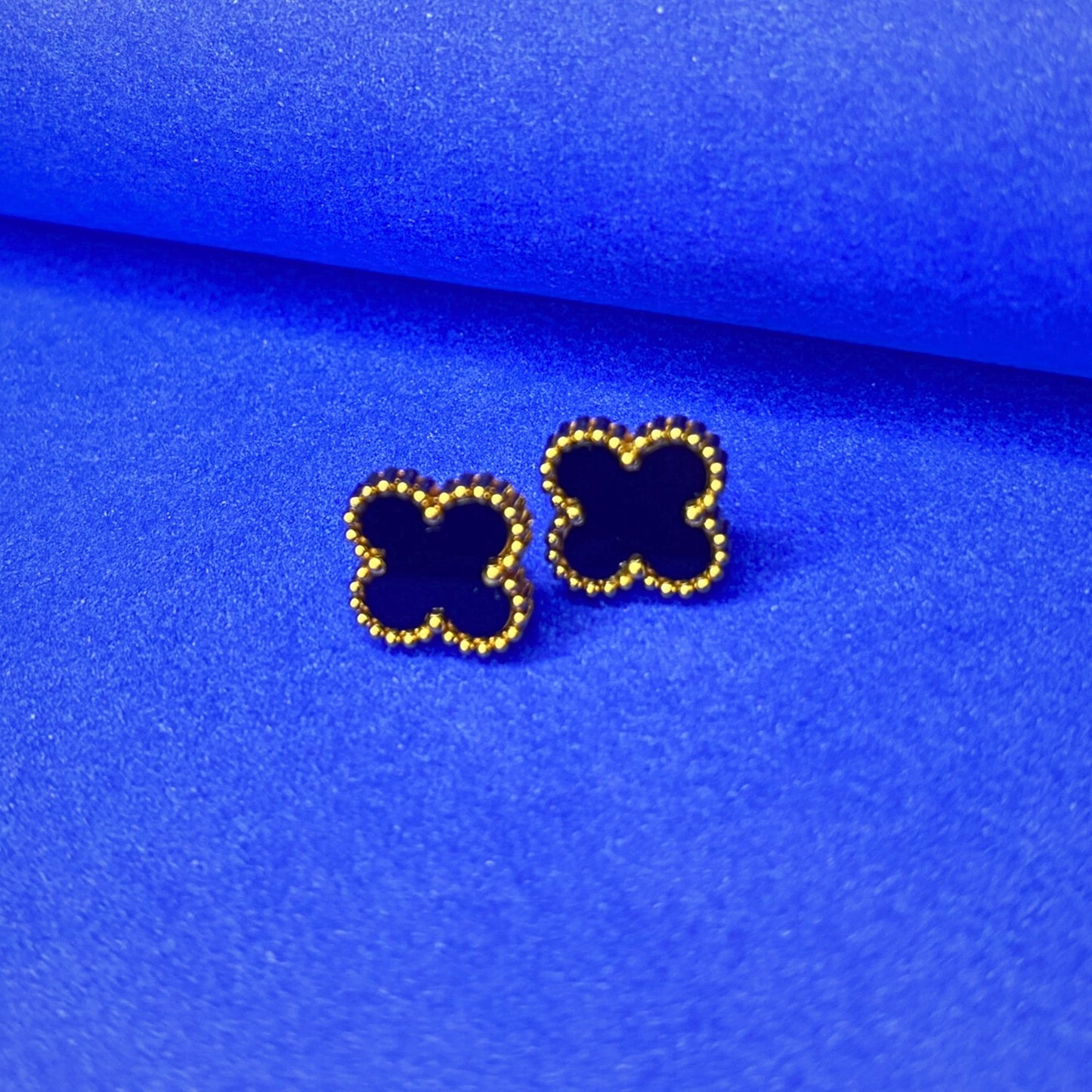 Trendy Gold Plated Clover Stud Earrings for Women