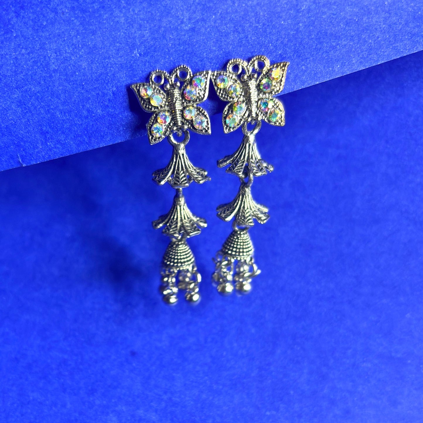 Oxidized Butterfly Dangle Earrings for Women & Girls