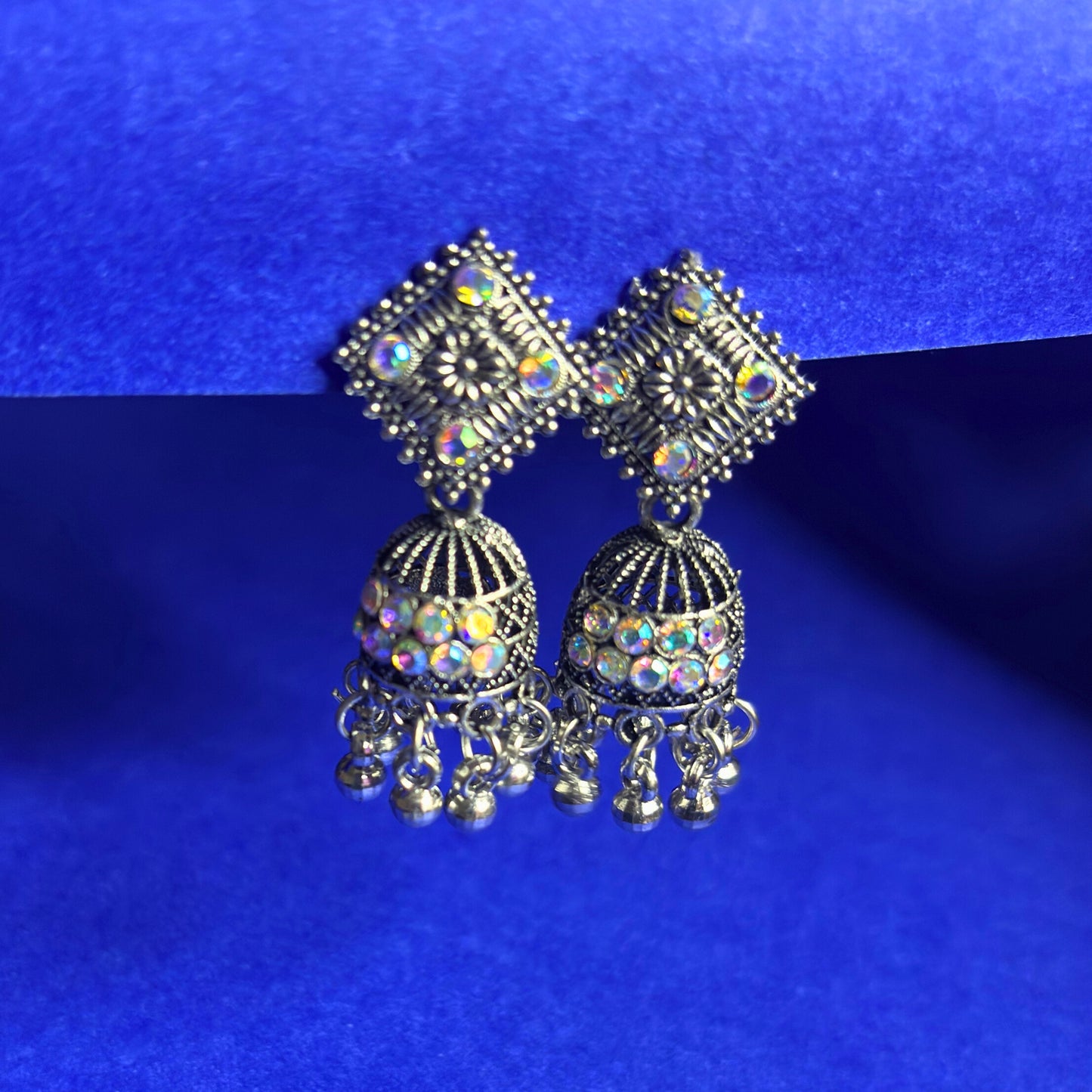 Oxidized Silver Plated Jhumka Earrings for Women & Girls