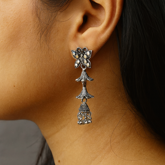 Oxidized Butterfly Dangle Earrings for Women & Girls