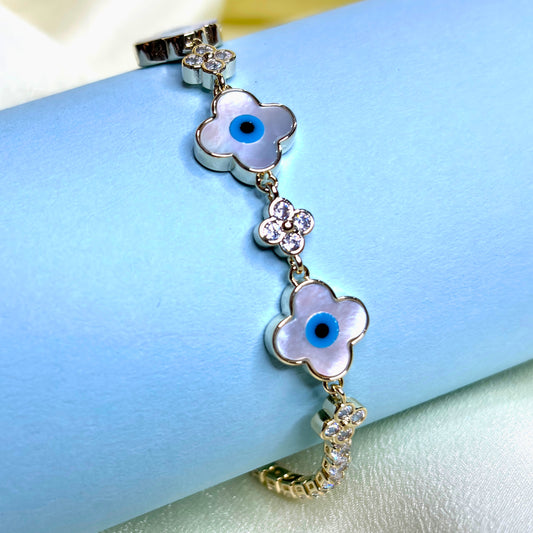 Evil Eye Floral Bracelet for Women