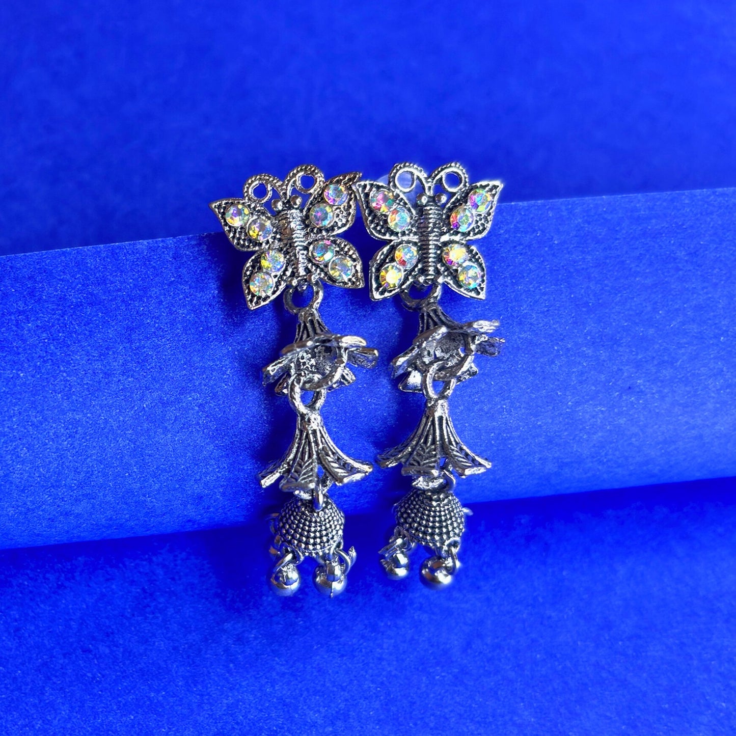 Oxidized Butterfly Dangle Earrings for Women & Girls